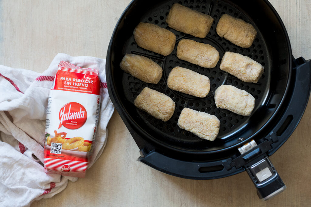 Croquetas de jamón en freidora de aire y sin huevo