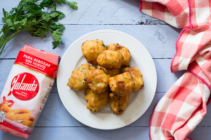 Buñuelos de bacalao sin huevo