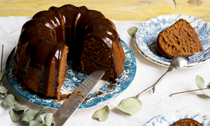 Pastel de chocolate y calabaza