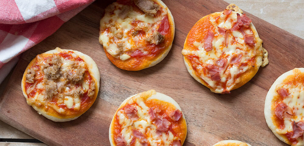 mini pizzas sin huevo