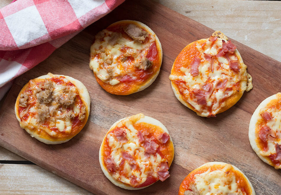 mini pizzas sin huevo