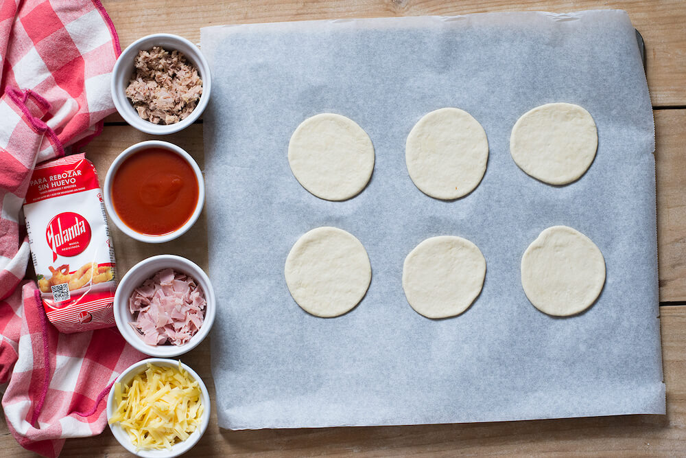 mini pizzas sin huevo