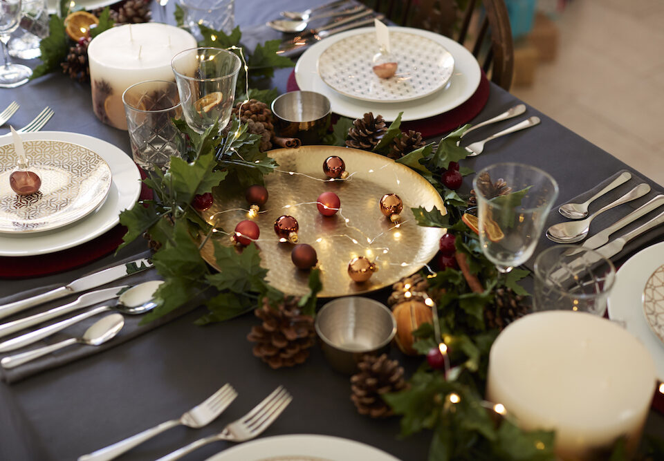 Centro de mesa comida navidad